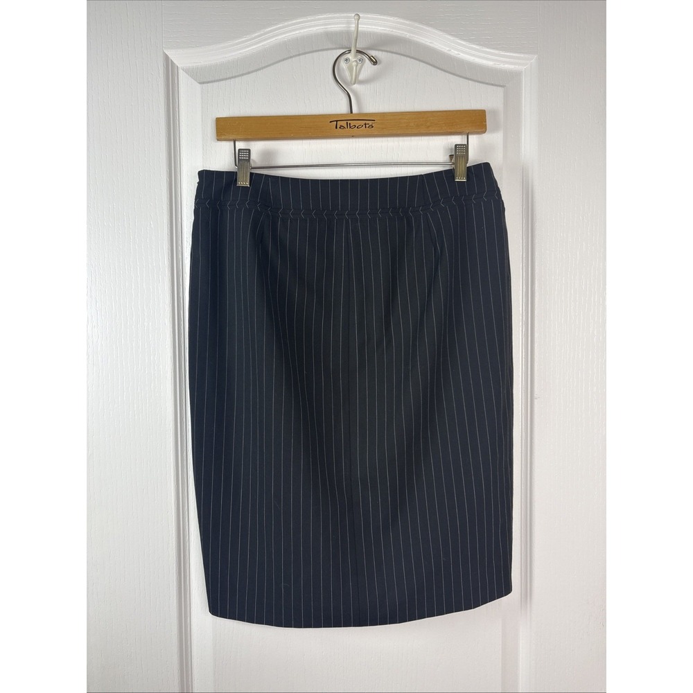 THE LIMITED Black & White  Pinstripe Pencil Skirt Side Zip Pockets Womens Size 6